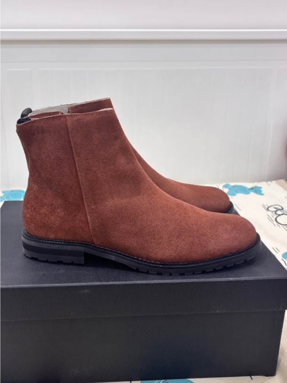 Men's leather Suede Ankle Boots in Rustic Brown